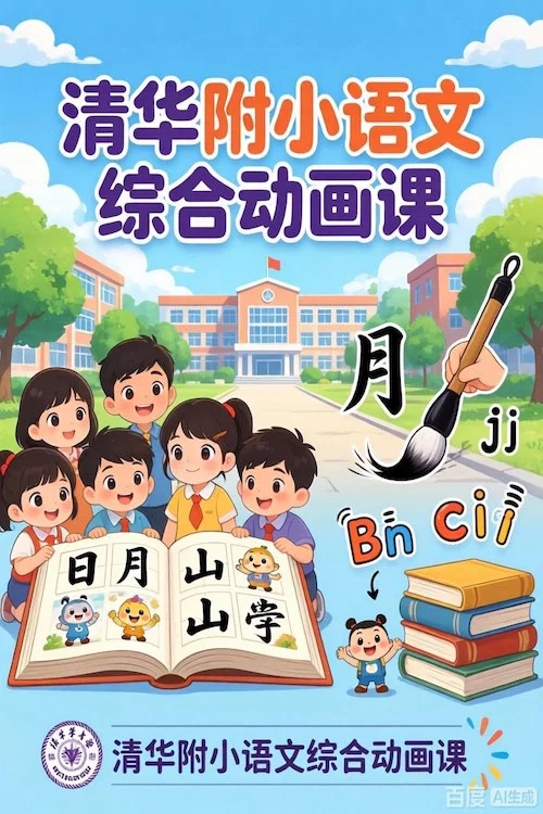 清华附小语文综合动画课海报