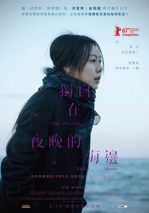 独自在夜晚的海边海报